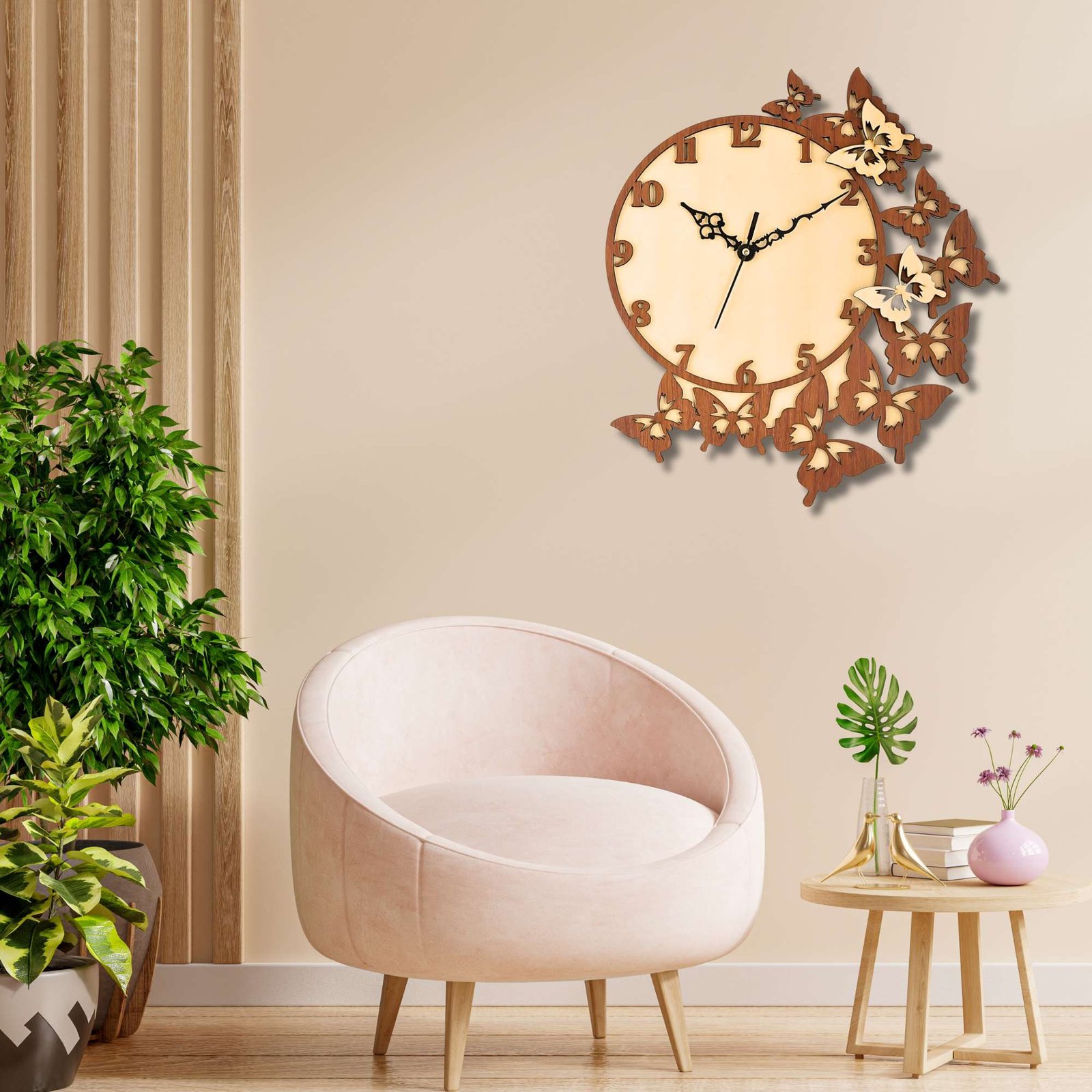 Wooden Silent Non-Ticking Wall Clock for Home Stylish Latest Designer Wall Clock for Home Living Room Bedroom Office Hall