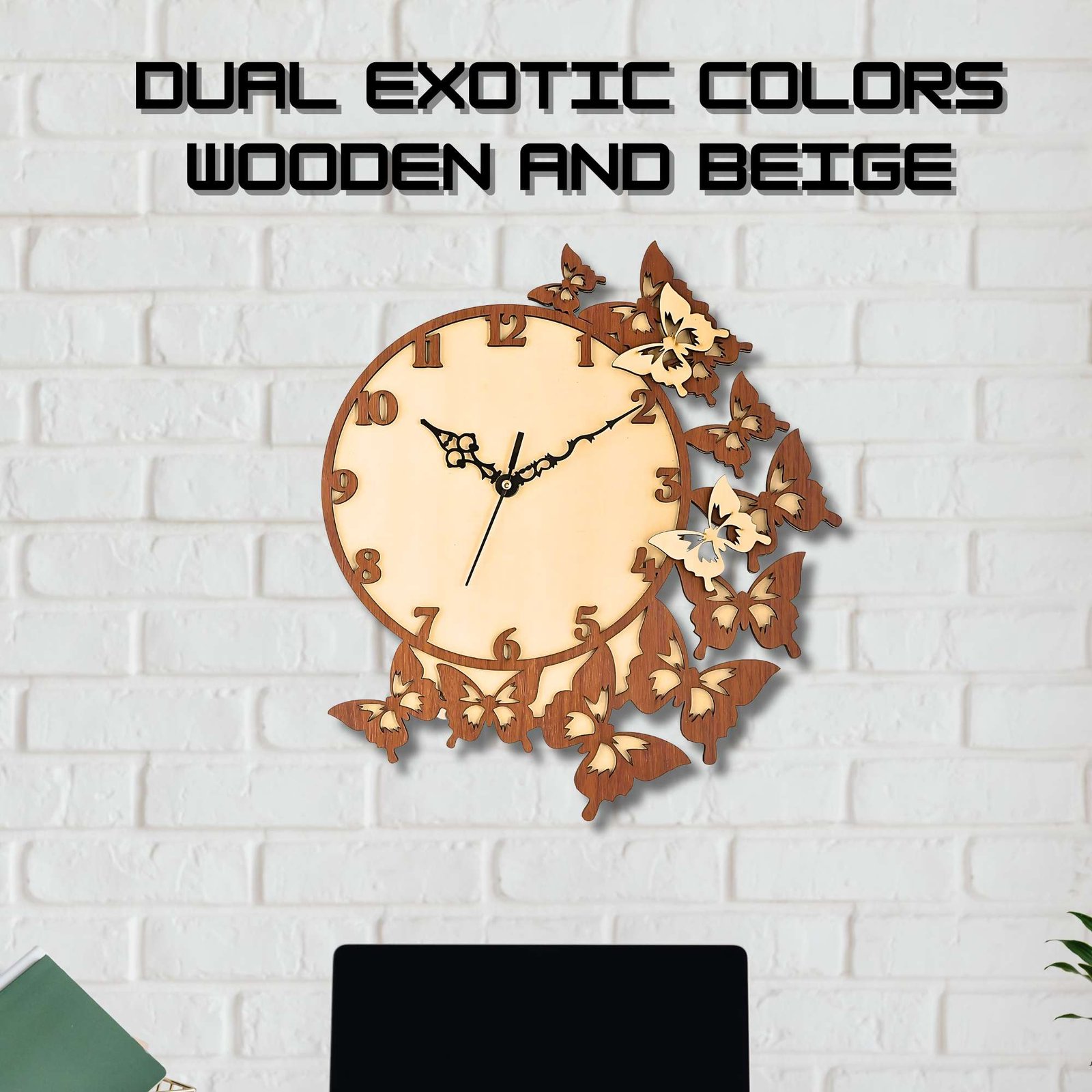 Wooden Silent Non-Ticking Wall Clock for Home Stylish Latest Designer Wall Clock for Home Living Room Bedroom Office Hall - Image 3